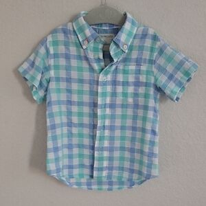 Crewcuts Checkered Blue and Green Kids Shirt